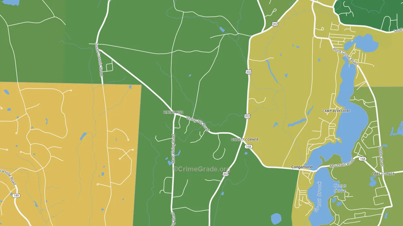 Gillett Corner, MA Map of Murder Rates