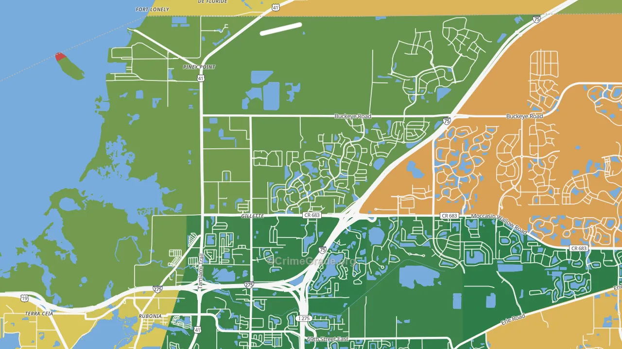 Gillett, FL Map of Murder Rates
