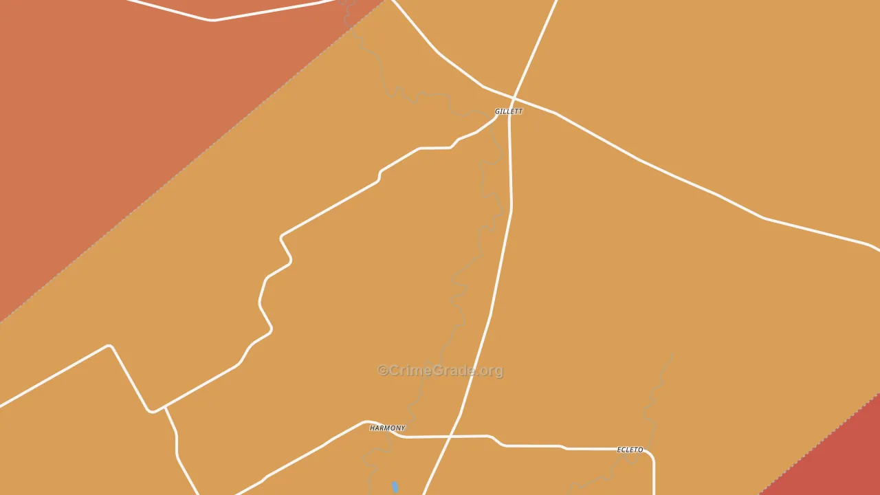 Gillett, TX Map of Murder Rates