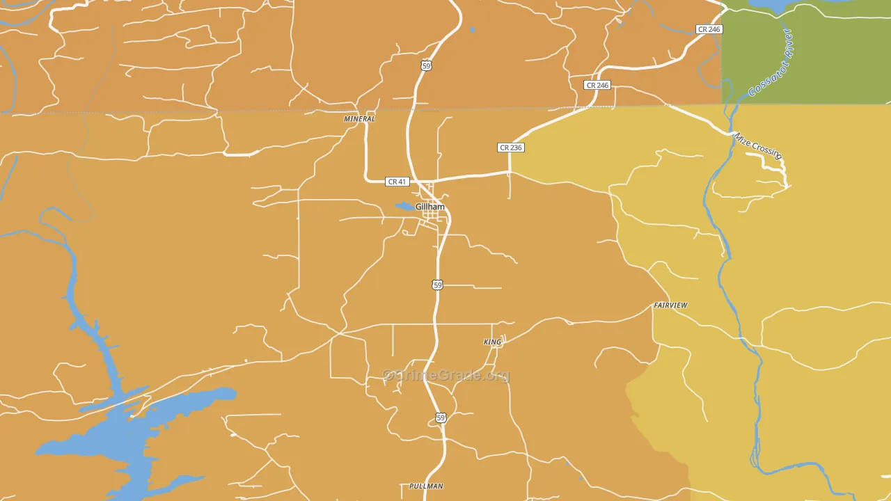 Gillham, AR Map of Murder Rates
