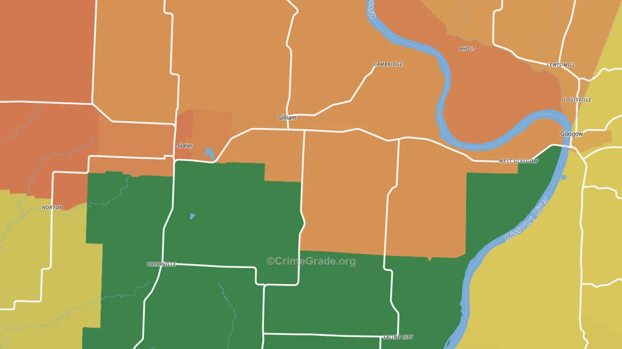 Gilliam, MO Map of Murder Rates