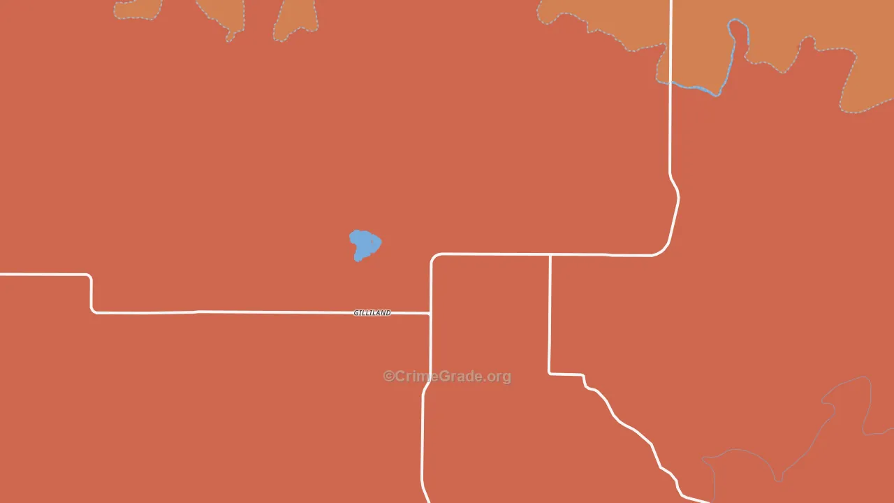 Gilliland, TX Map of Murder Rates