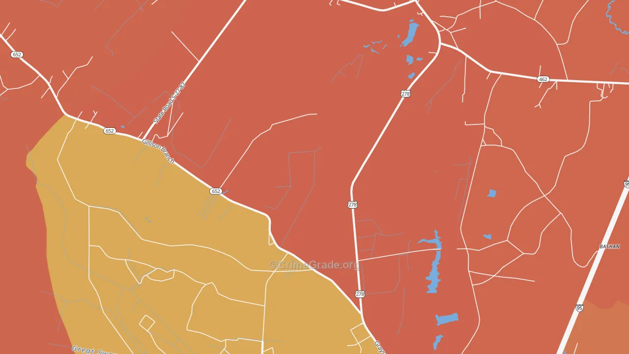 Gillisonville, SC Map of Murder Rates
