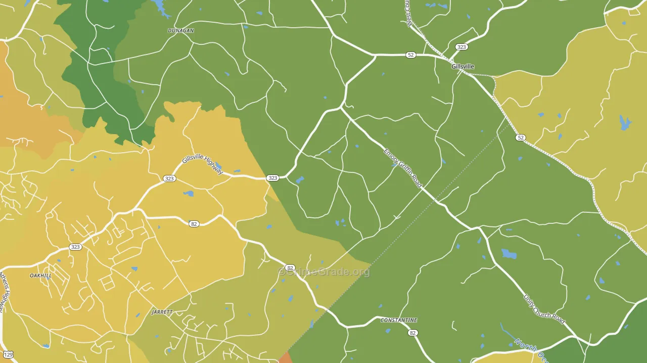 Gillsville, GA Map of Murder Rates
