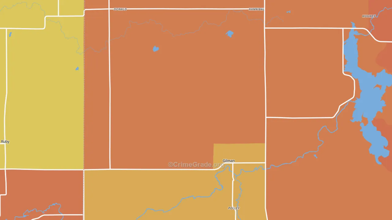 Gilman, WI Map of Murder Rates