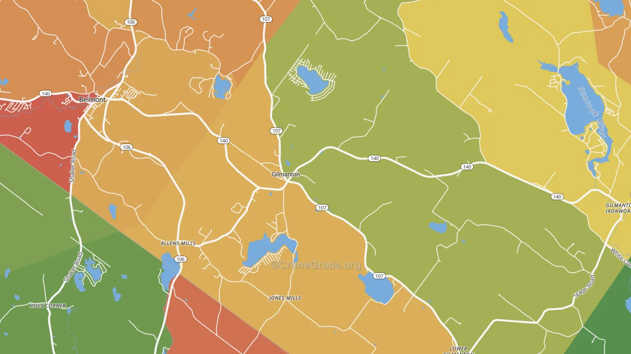 Gilmanton, NH Map of Murder Rates