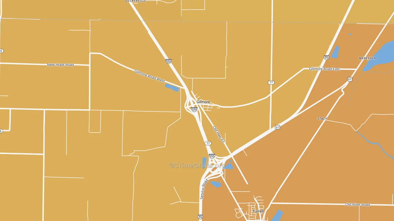 Gilmore, AR Map of Murder Rates