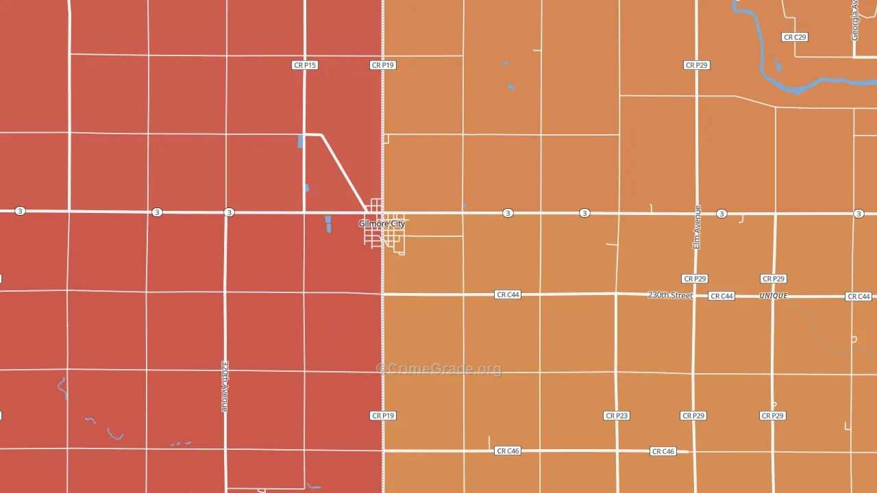 Gilmore City, IA Map of Murder Rates