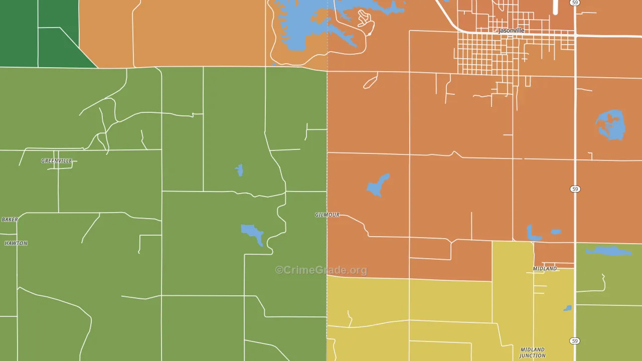 Gilmour, IN Map of Murder Rates