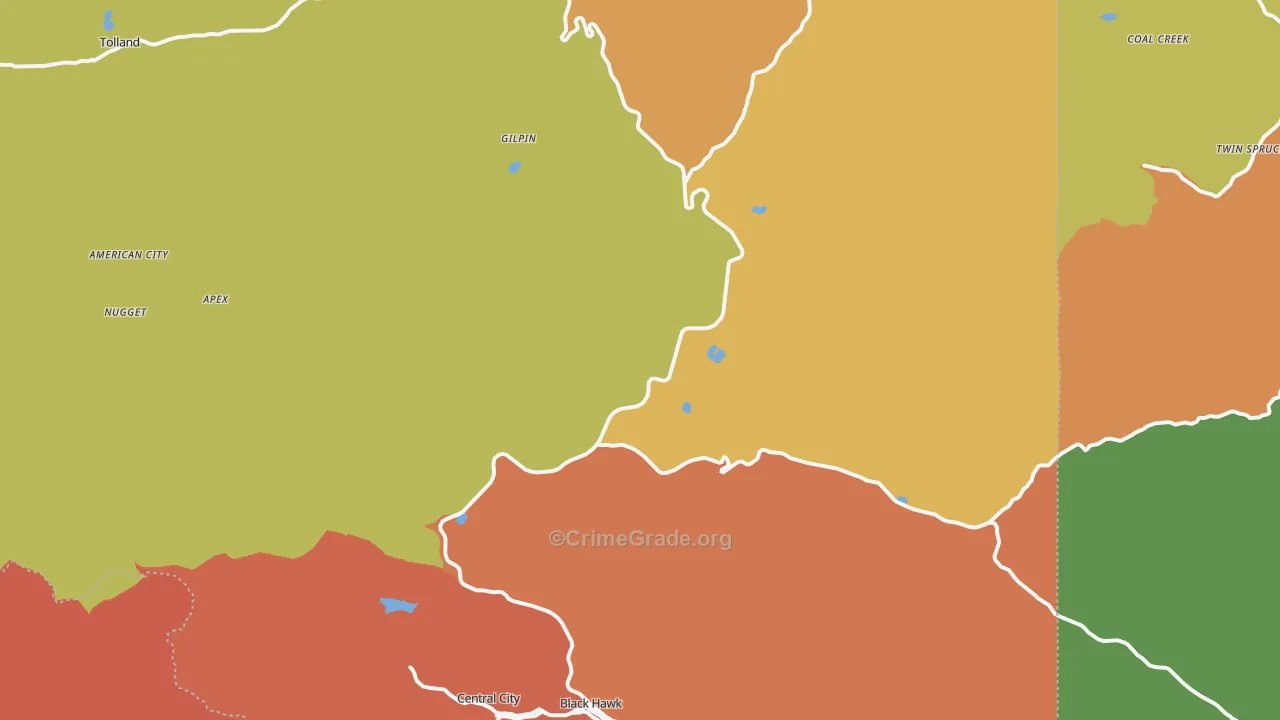 Gilpin County, CO Map of Murder Rates