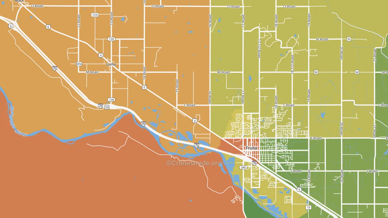 Gilsonite, CO Map of Murder Rates