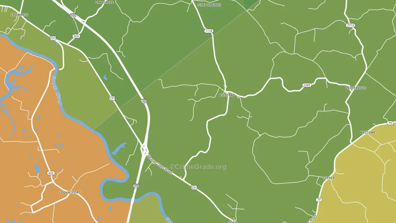 Gilstrap, KY Map of Murder Rates