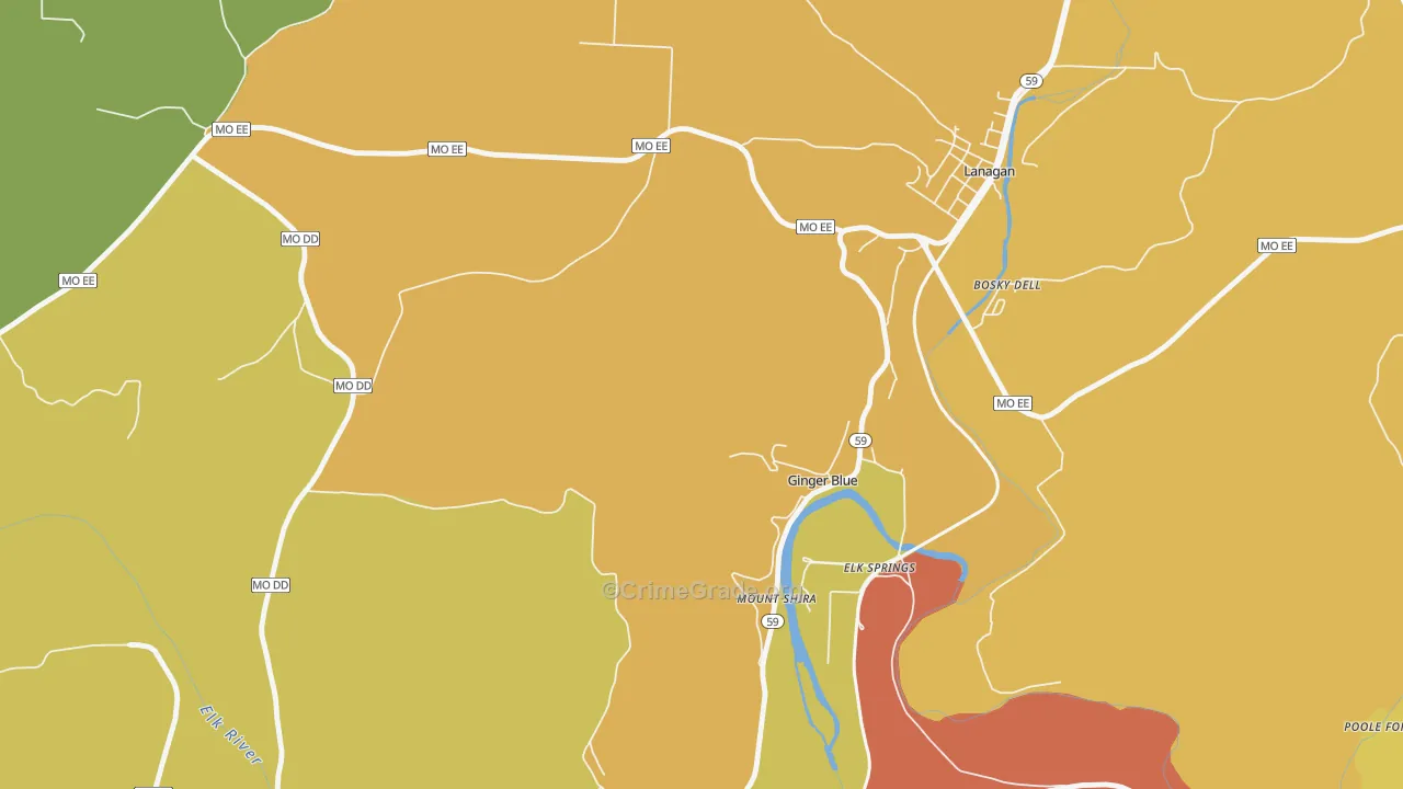 Ginger Blue, MO Map of Murder Rates