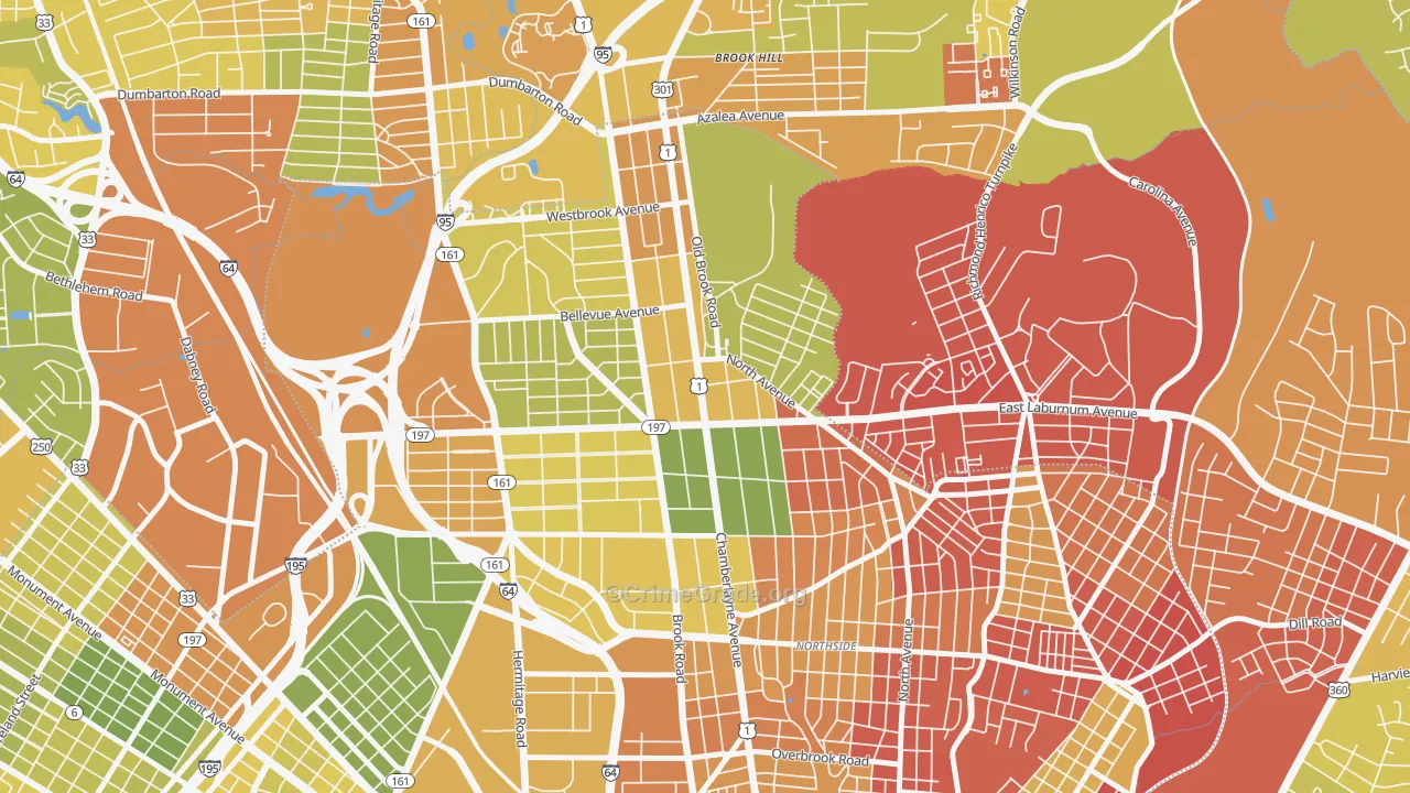 Ginter Park, Richmond, VA Map of Murder Rates