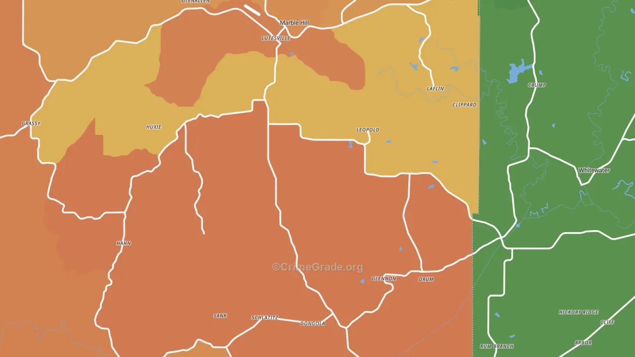 Gipsy, MO Map of Murder Rates