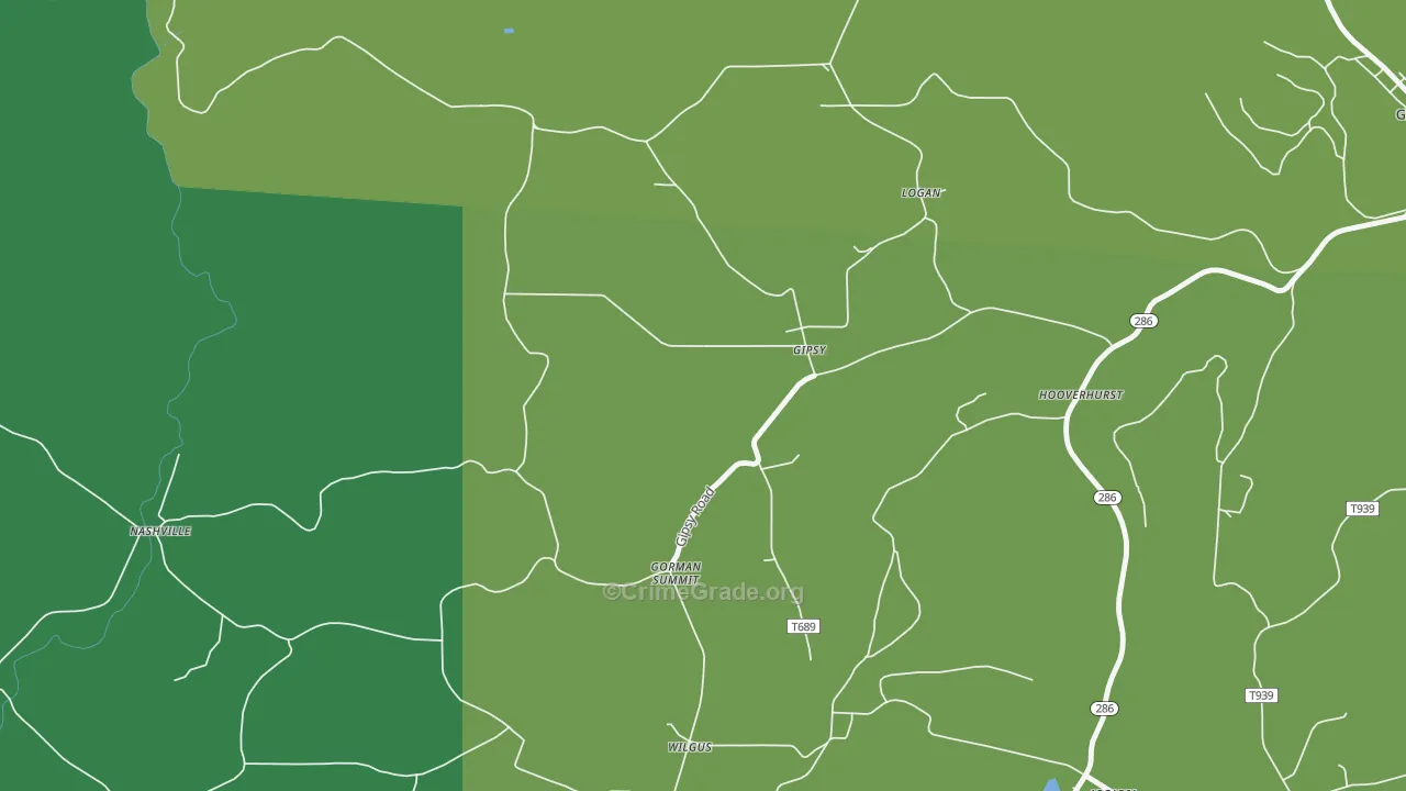 Gipsy, PA Map of Murder Rates