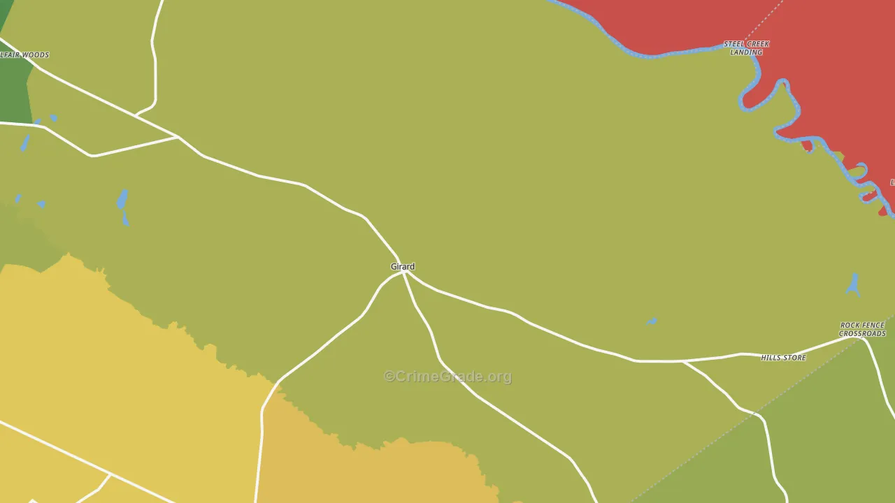 Girard, GA Map of Murder Rates