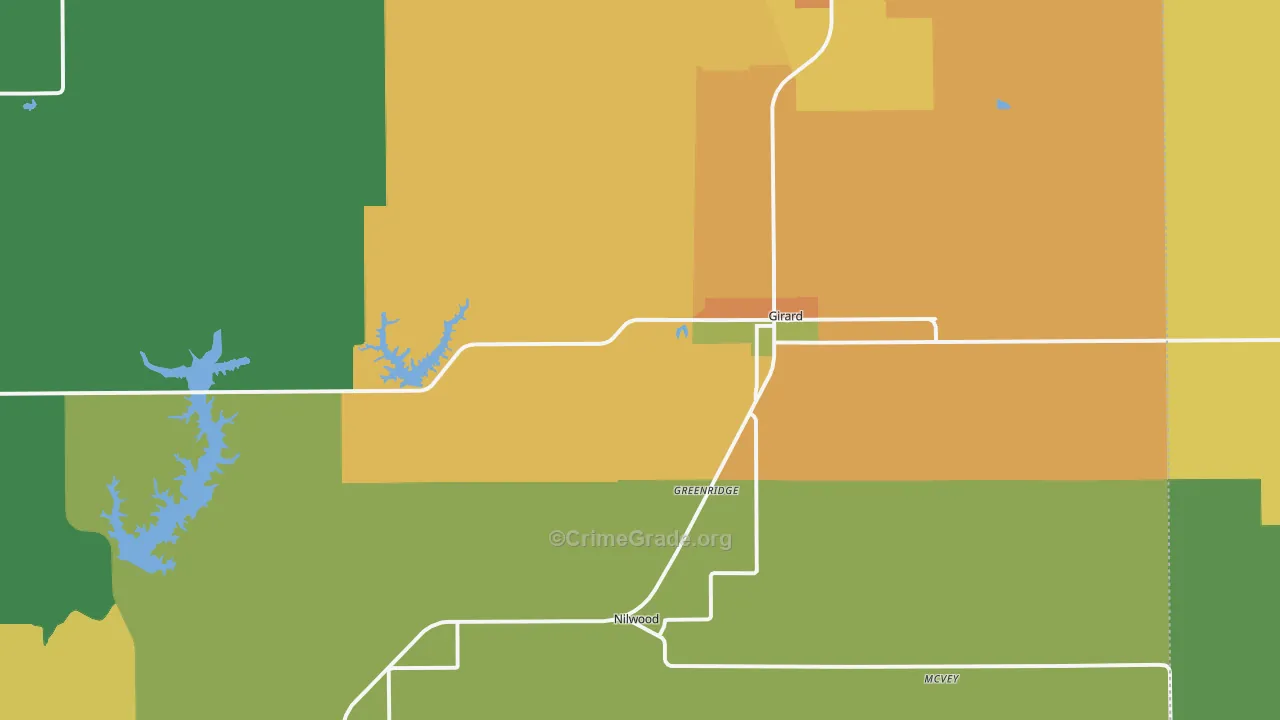 Girard, IL Map of Murder Rates