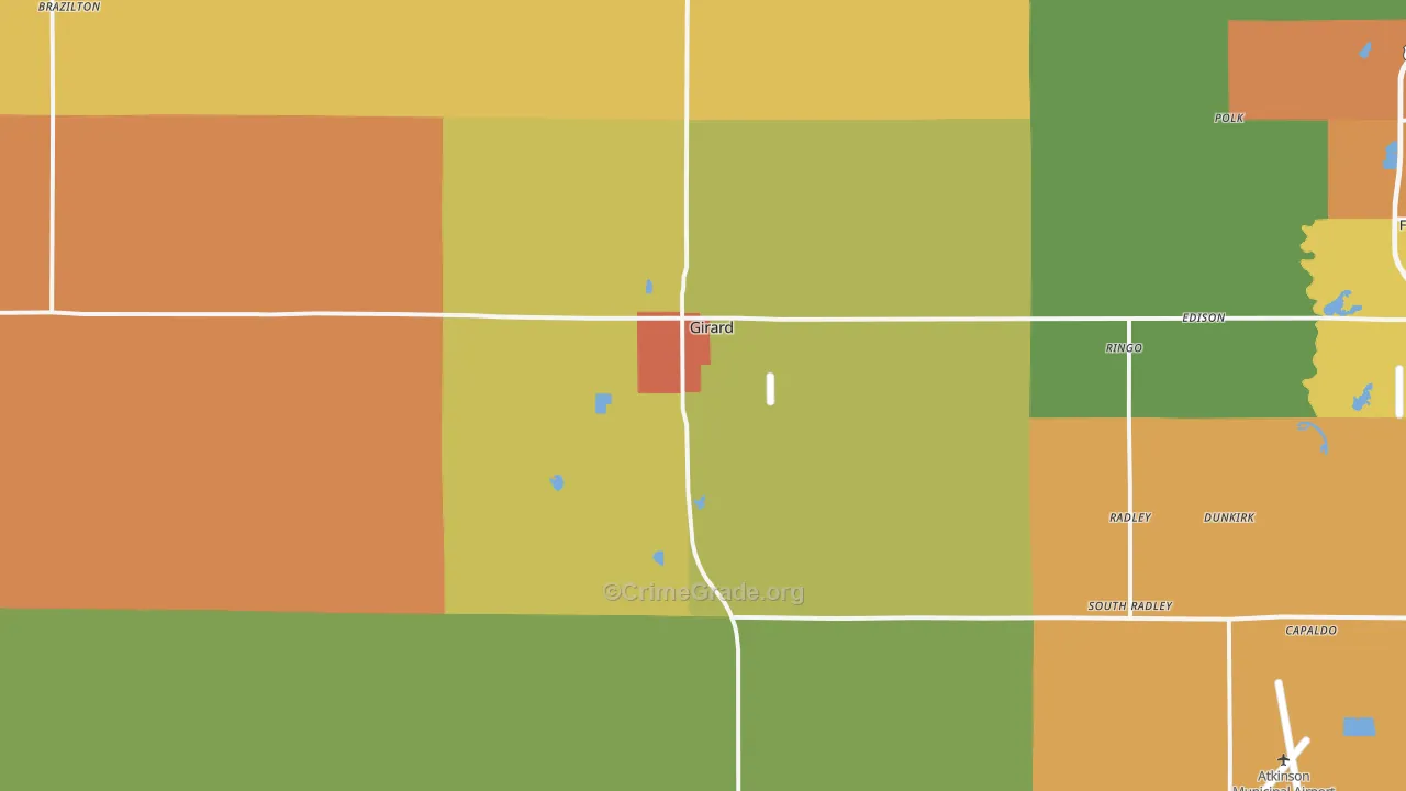 Girard, KS Map of Murder Rates