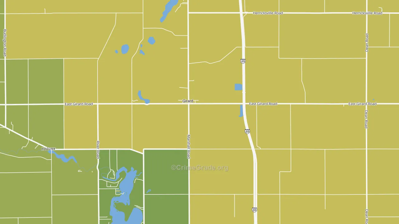 Girard, MI Map of Murder Rates