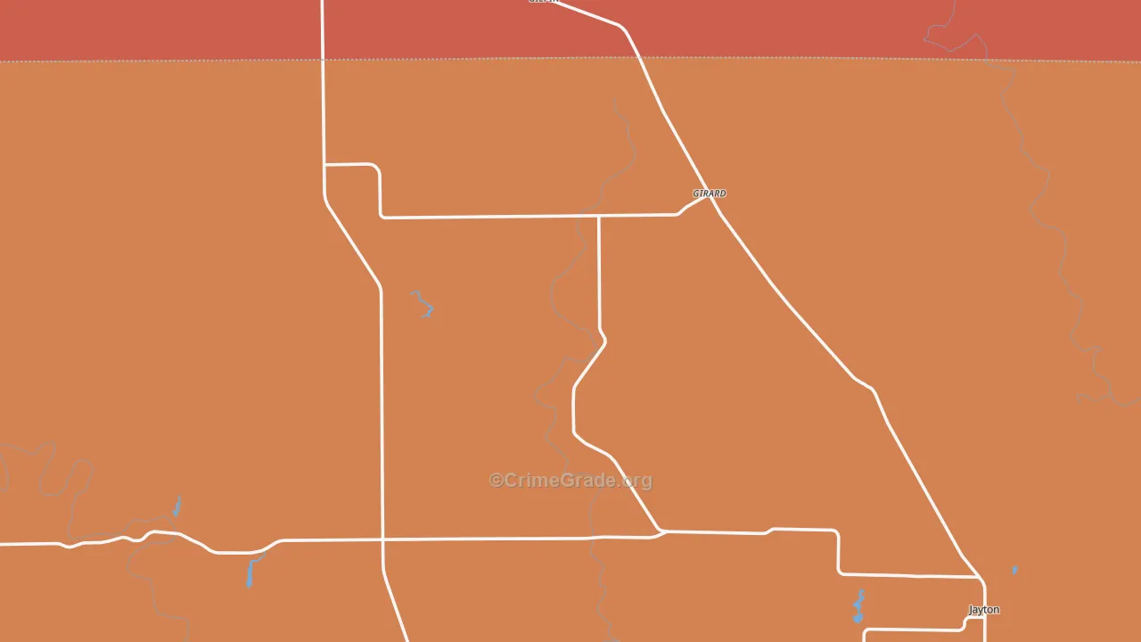 Girard, TX Map of Murder Rates