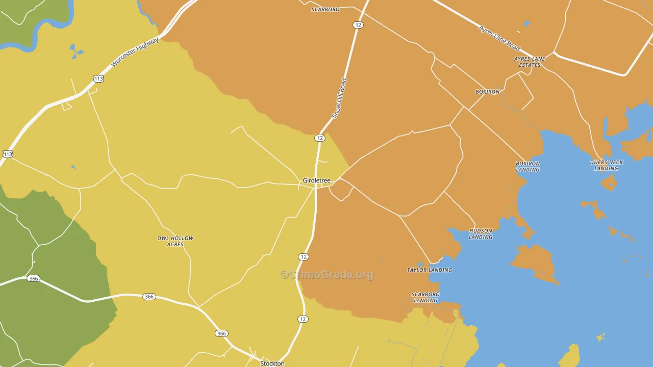 Girdletree, MD Map of Murder Rates