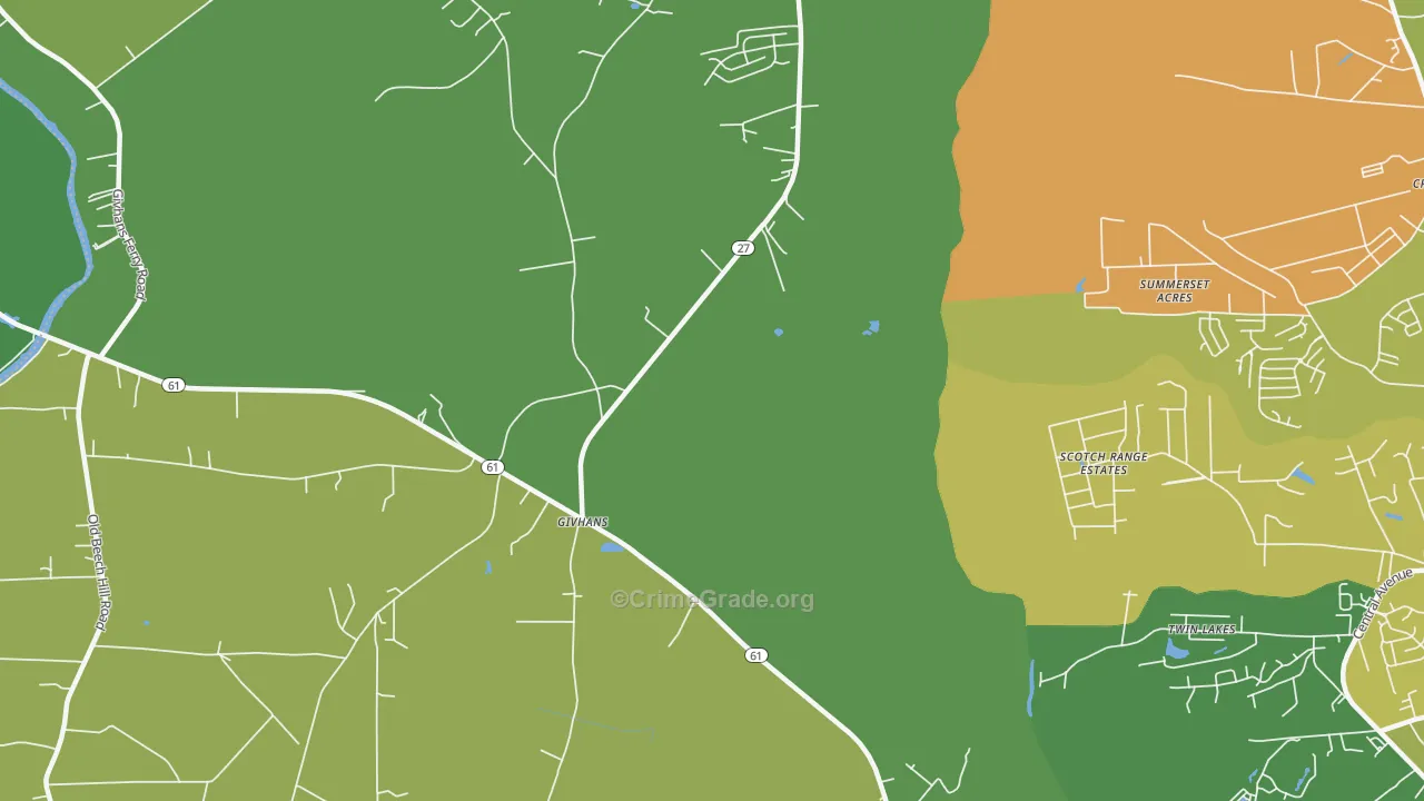 Givhans, SC Map of Murder Rates