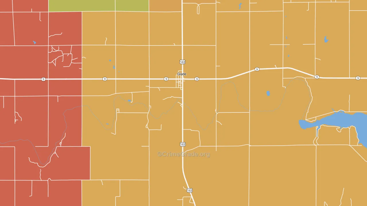 Glade, KS Map of Murder Rates