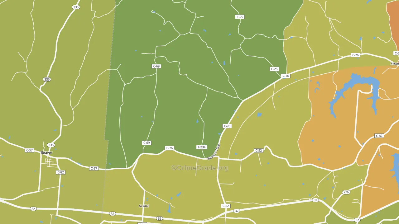 Glade, OH Map of Murder Rates
