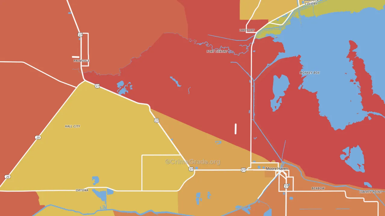 Glades County, FL Map of Murder Rates