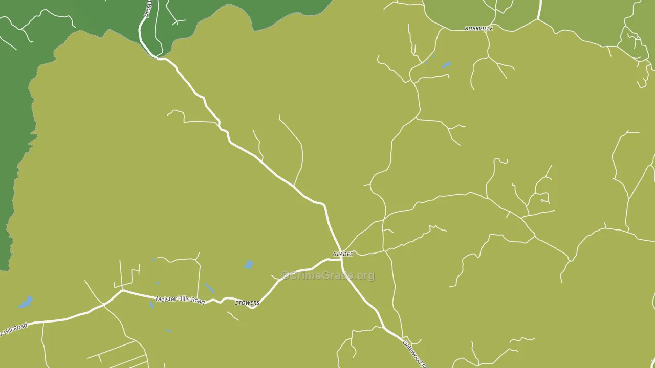 Glades, TN Map of Murder Rates