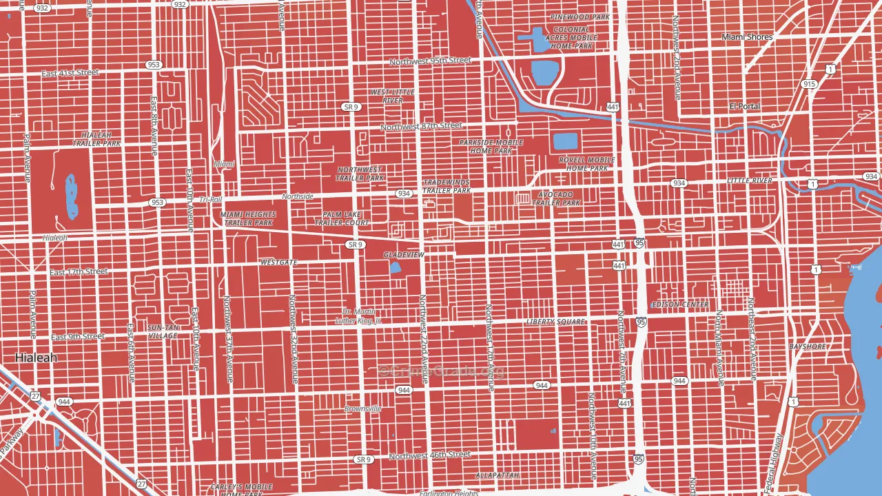 Gladeview, FL Map of Murder Rates