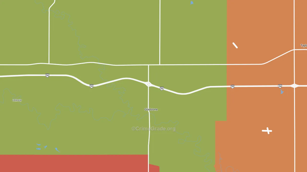 Gladstone, ND Map of Murder Rates