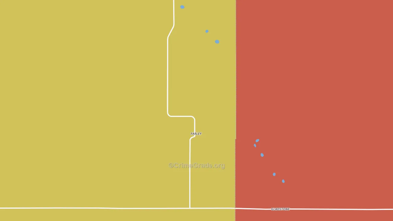 Gladstone, NM Map of Murder Rates