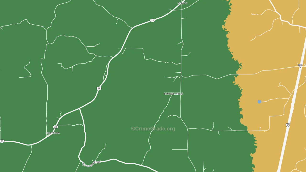 Glancy, MS Map of Murder Rates