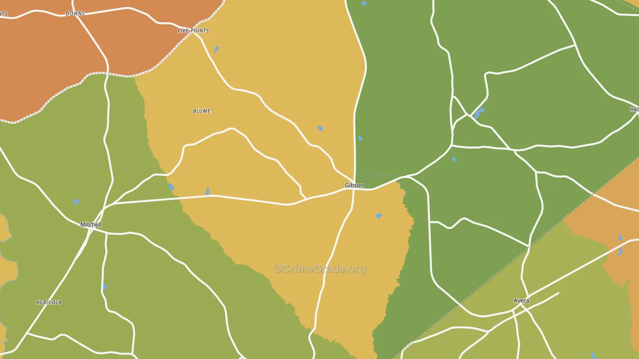 Glascock County, GA Map of Murder Rates