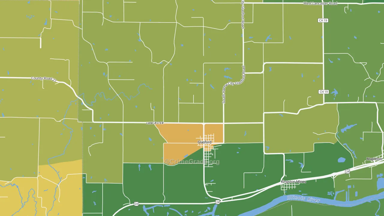 Glasford, IL Map of Murder Rates