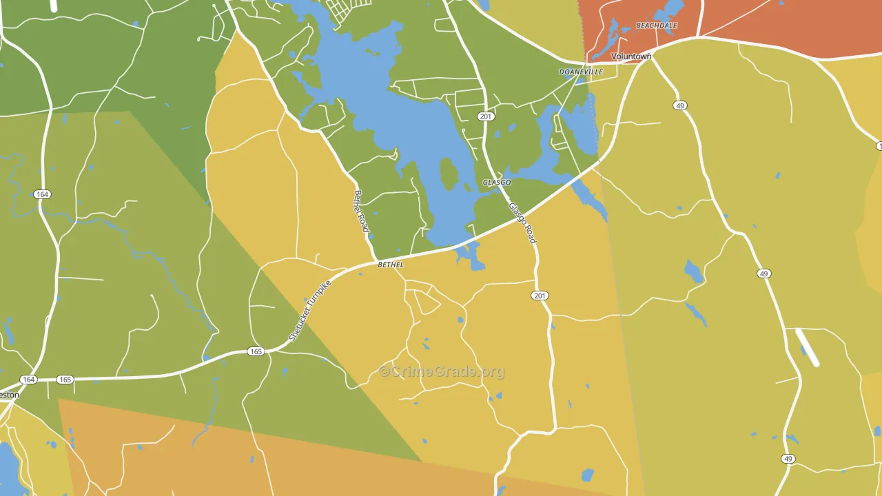 Glasgo, CT Map of Murder Rates
