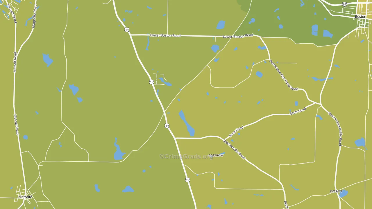 Glasgow, GA Map of Murder Rates