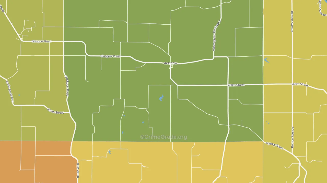 Glasgow, IA Map of Murder Rates