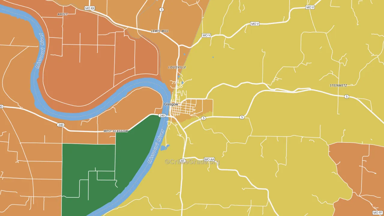 Glasgow, MO Map of Murder Rates