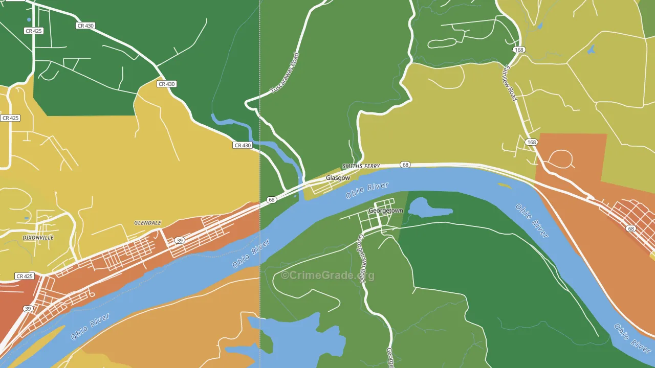 Glasgow, PA Map of Murder Rates