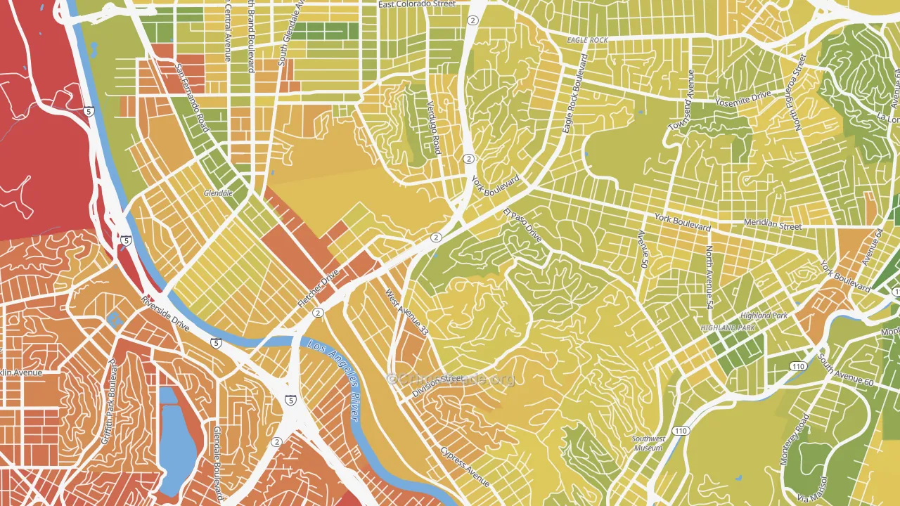 Glassell Park, Los Angeles, CA Map of Murder Rates