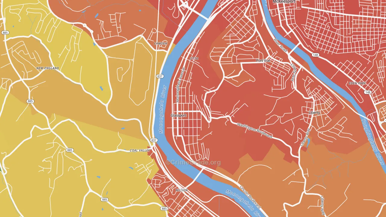 Glassport, PA Map of Murder Rates
