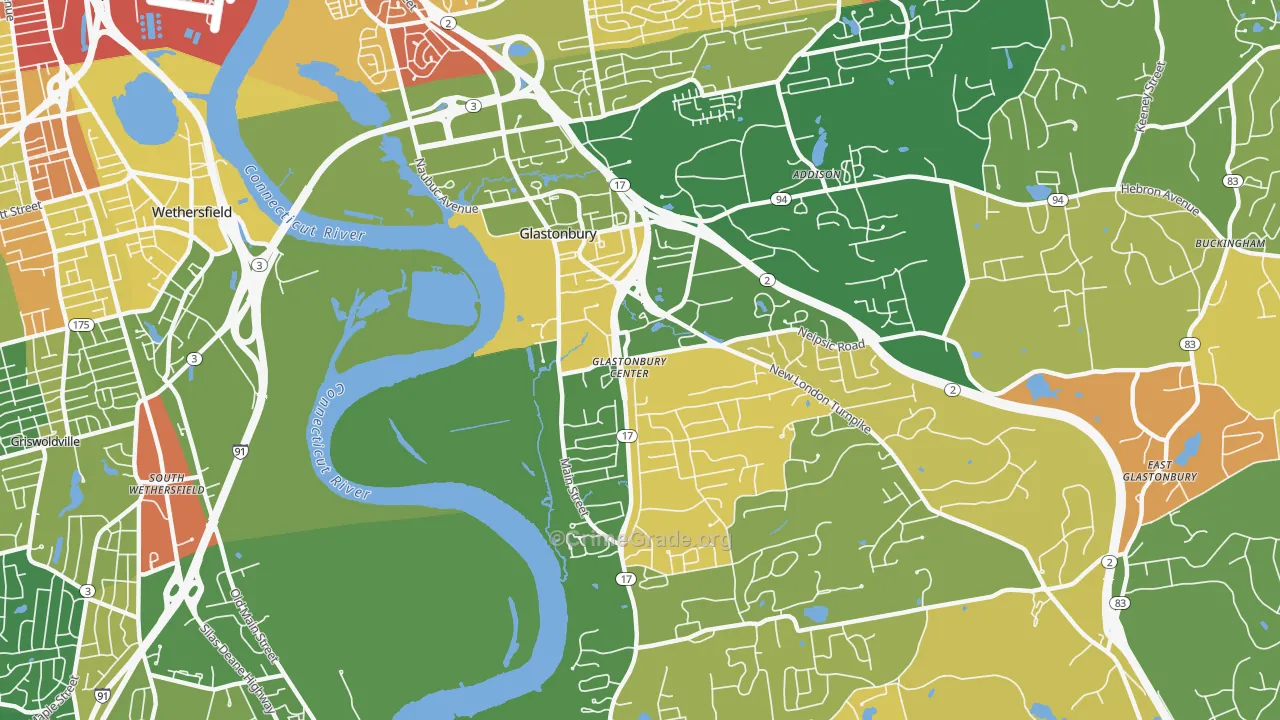 Glastonbury Center, CT Map of Murder Rates