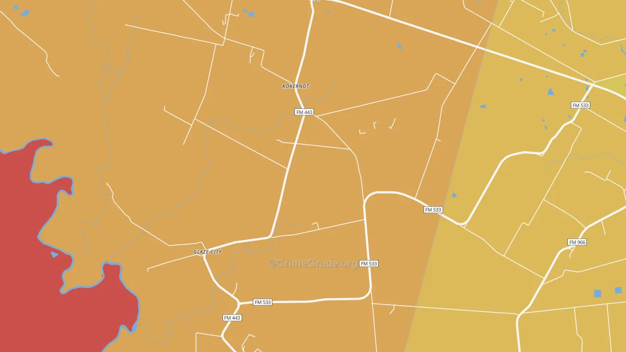 Glaze City, TX Map of Murder Rates