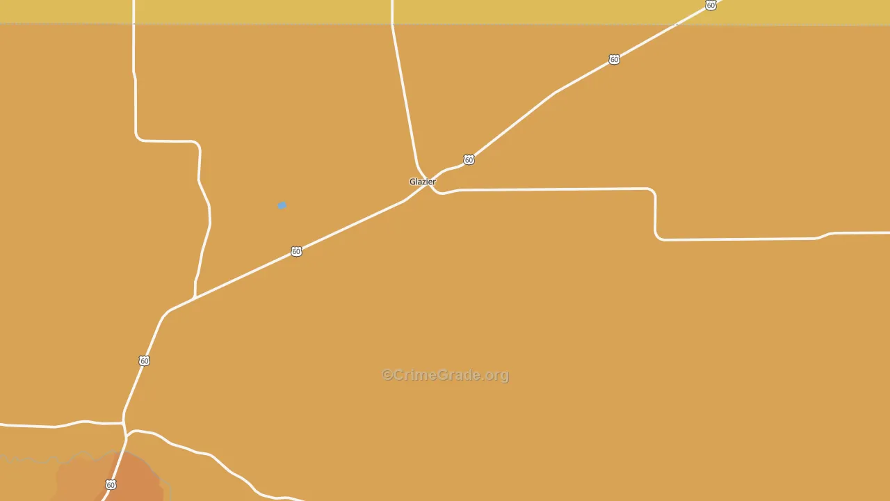 Glazier, TX Map of Murder Rates