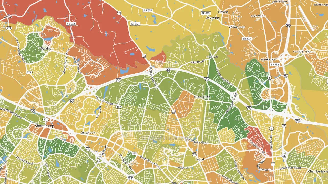 Glen Allen, VA Map of Murder Rates