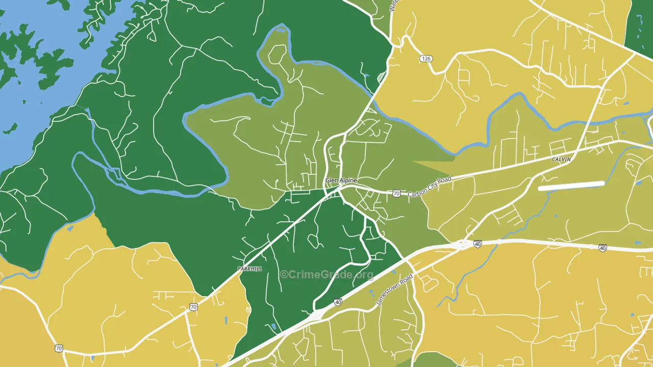 Glen Alpine, NC Map of Murder Rates