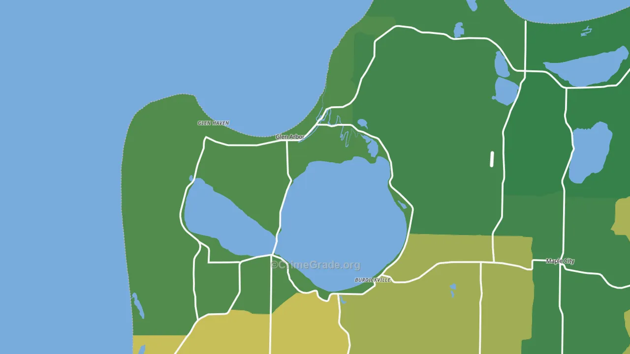 Glen Arbor, MI Map of Murder Rates